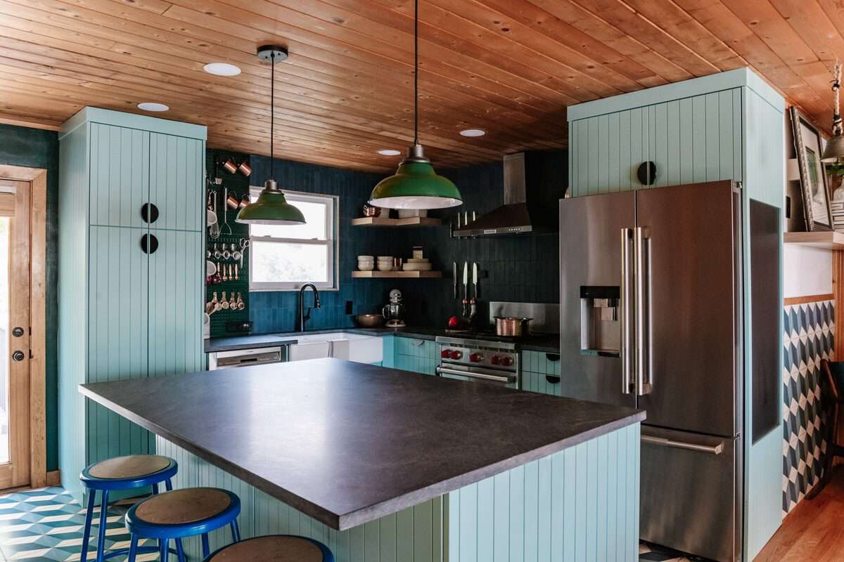 fridge in small kitchen