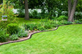 lawn with edging of brick
