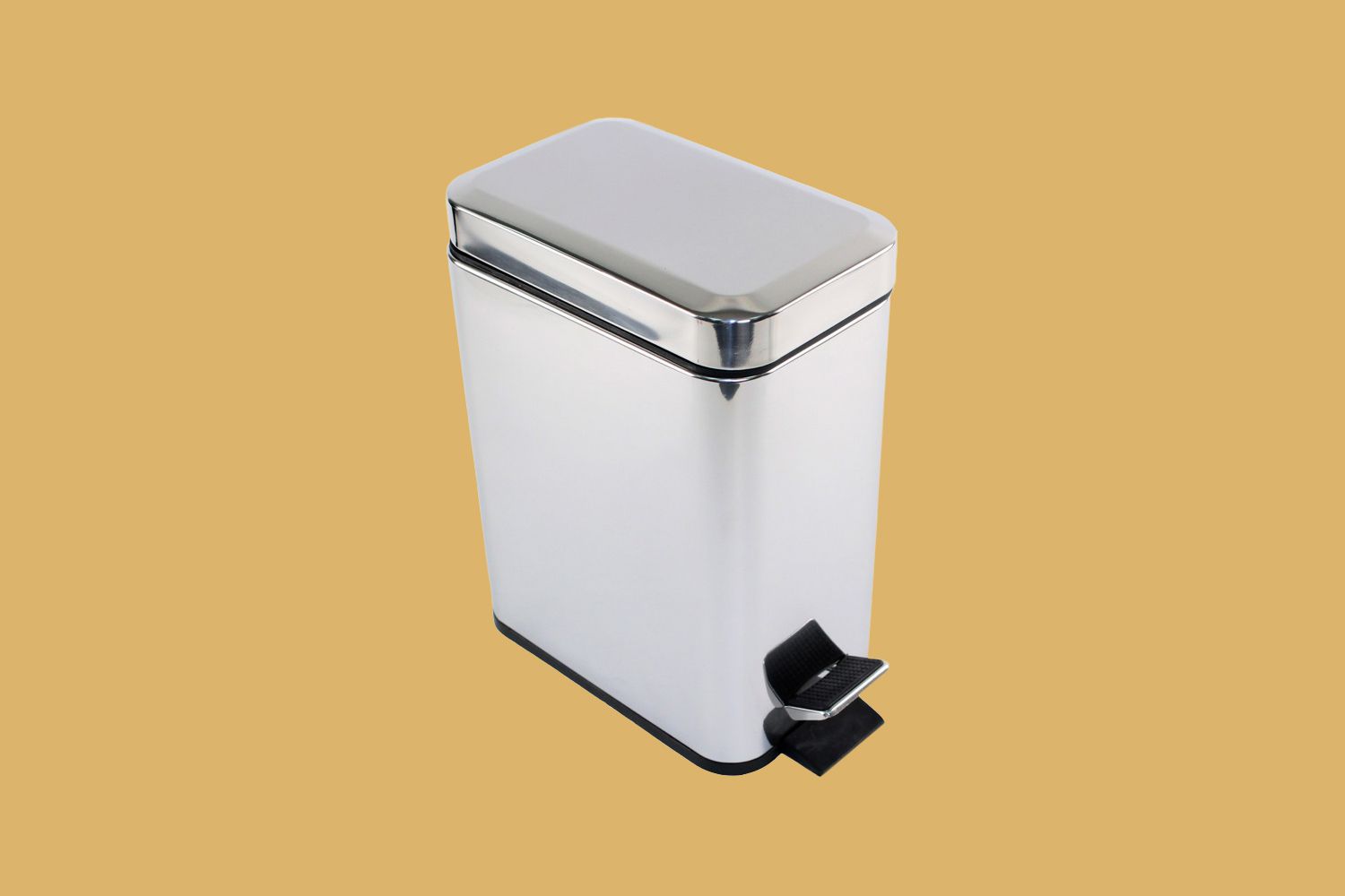Gedy Argenta Collection Rectangular Polished Chrome Waste Bin With Pedal