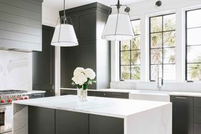 Modern white and black kitchen