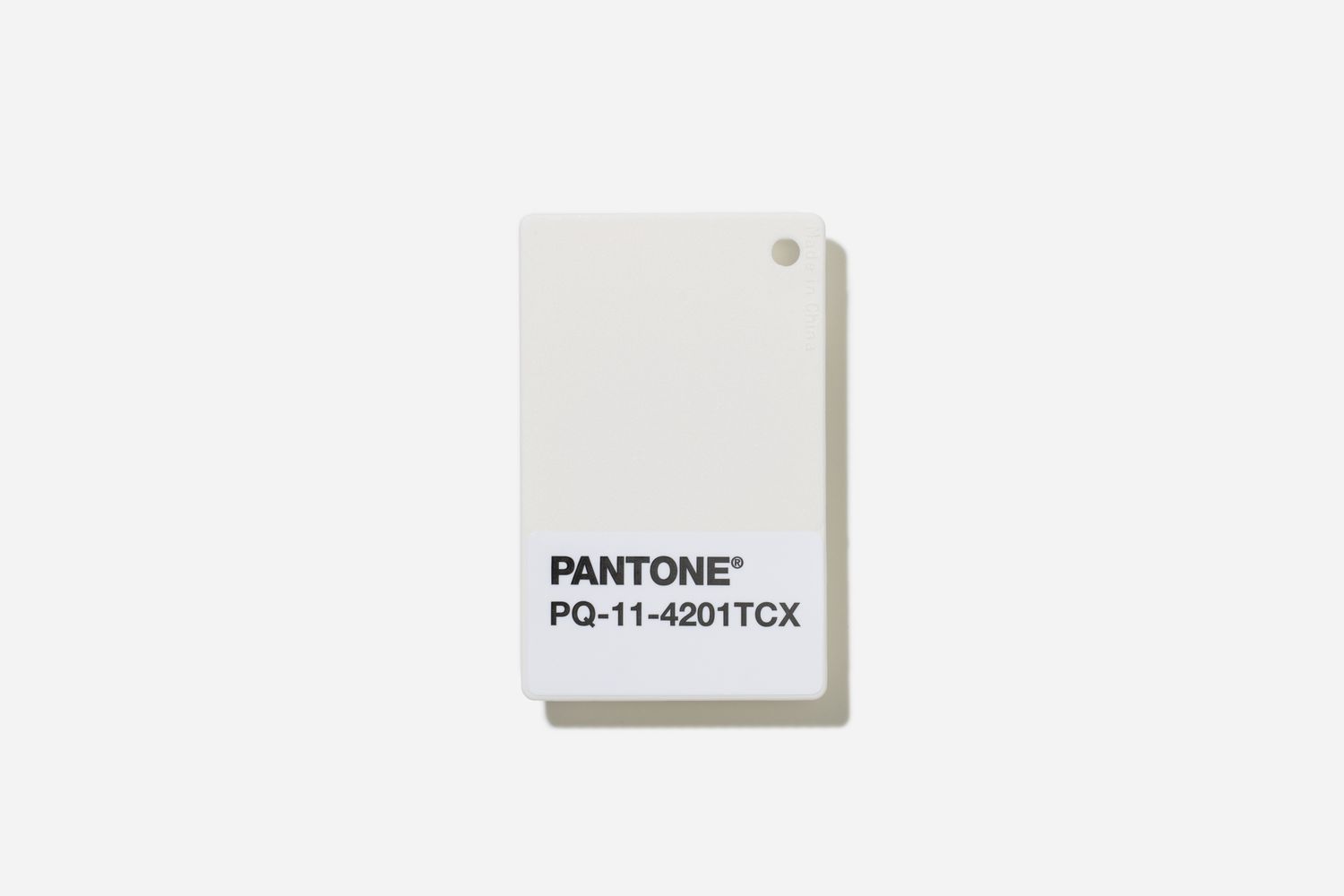 Pantone color chip with code PQ114201TCX
