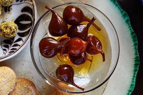 brandied figs served on a white platter