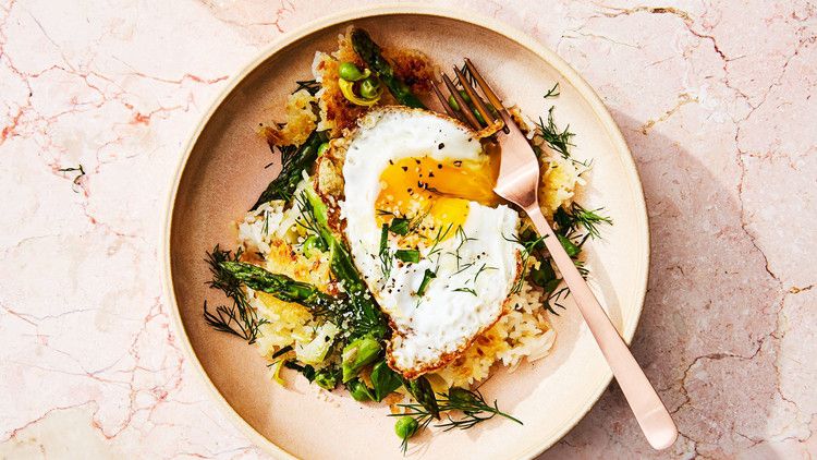 Leek-and-Asparagus Crispy Rice