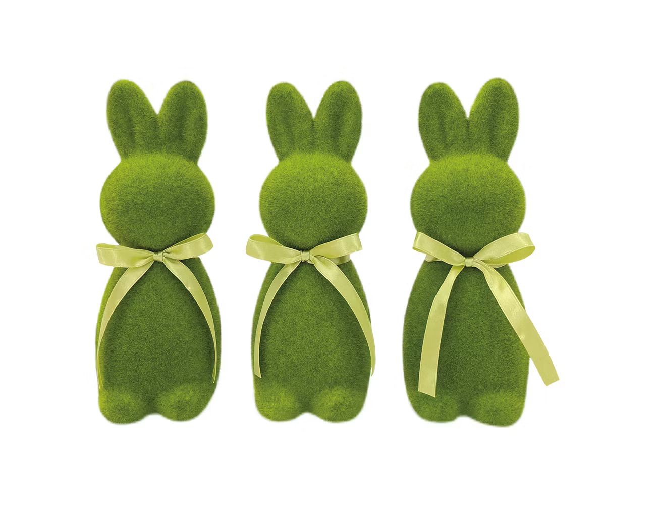 Green bunnies with bows. 