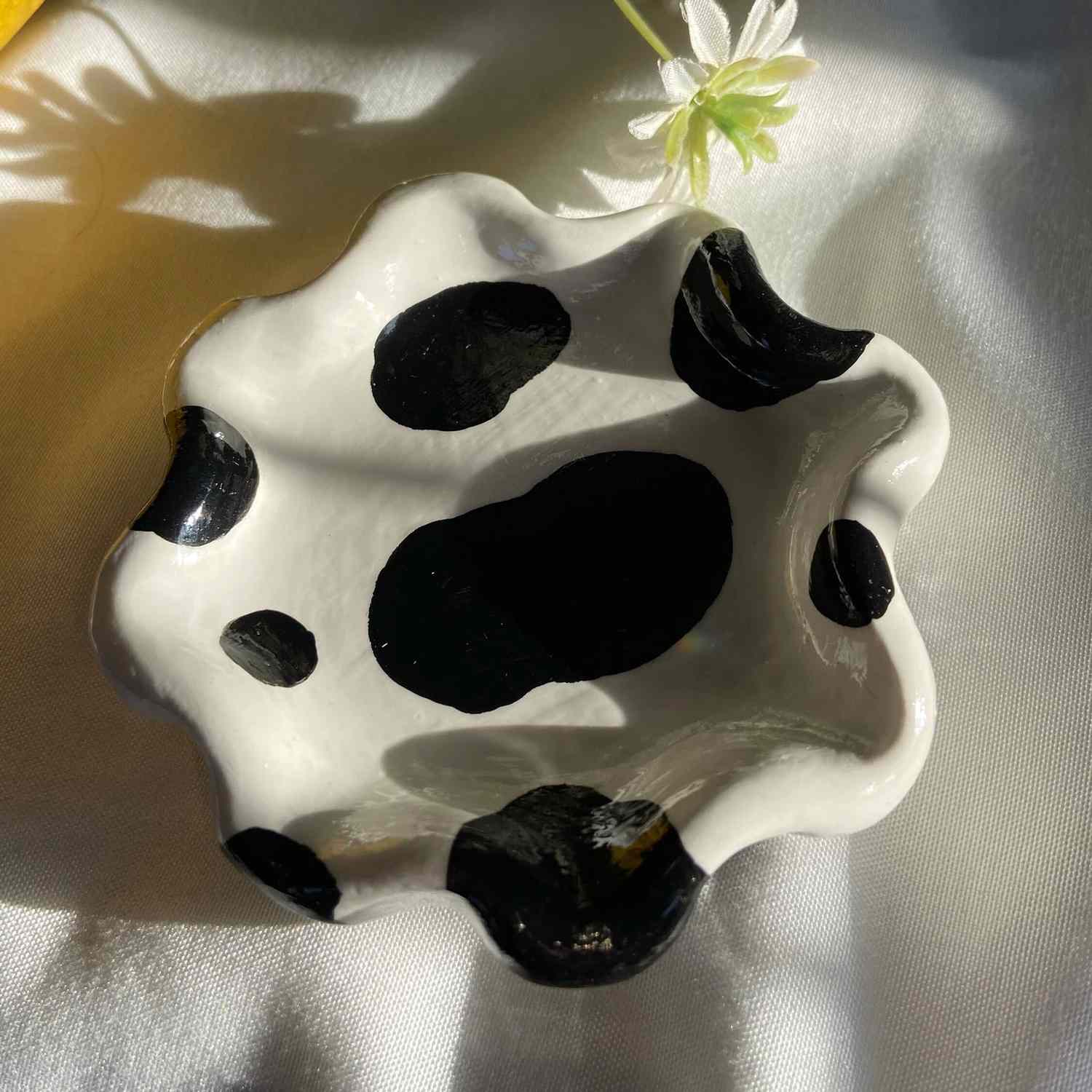 Cow Print Pattern Jewelry Trinket Dish