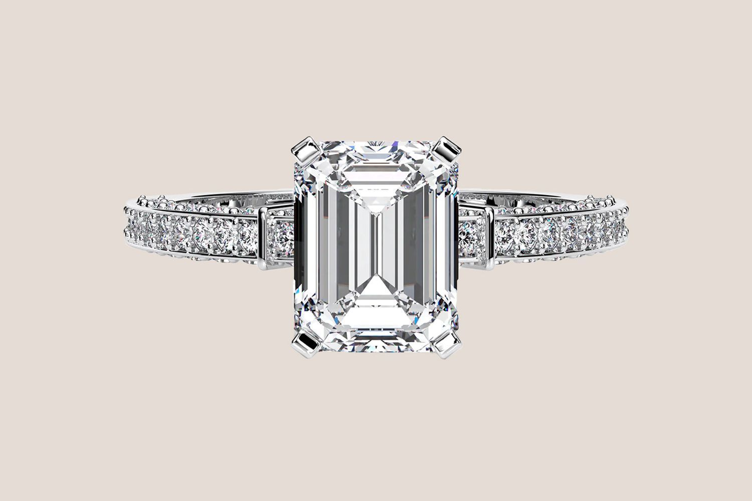 Daphne Emerald Moissanite Engagement Ring