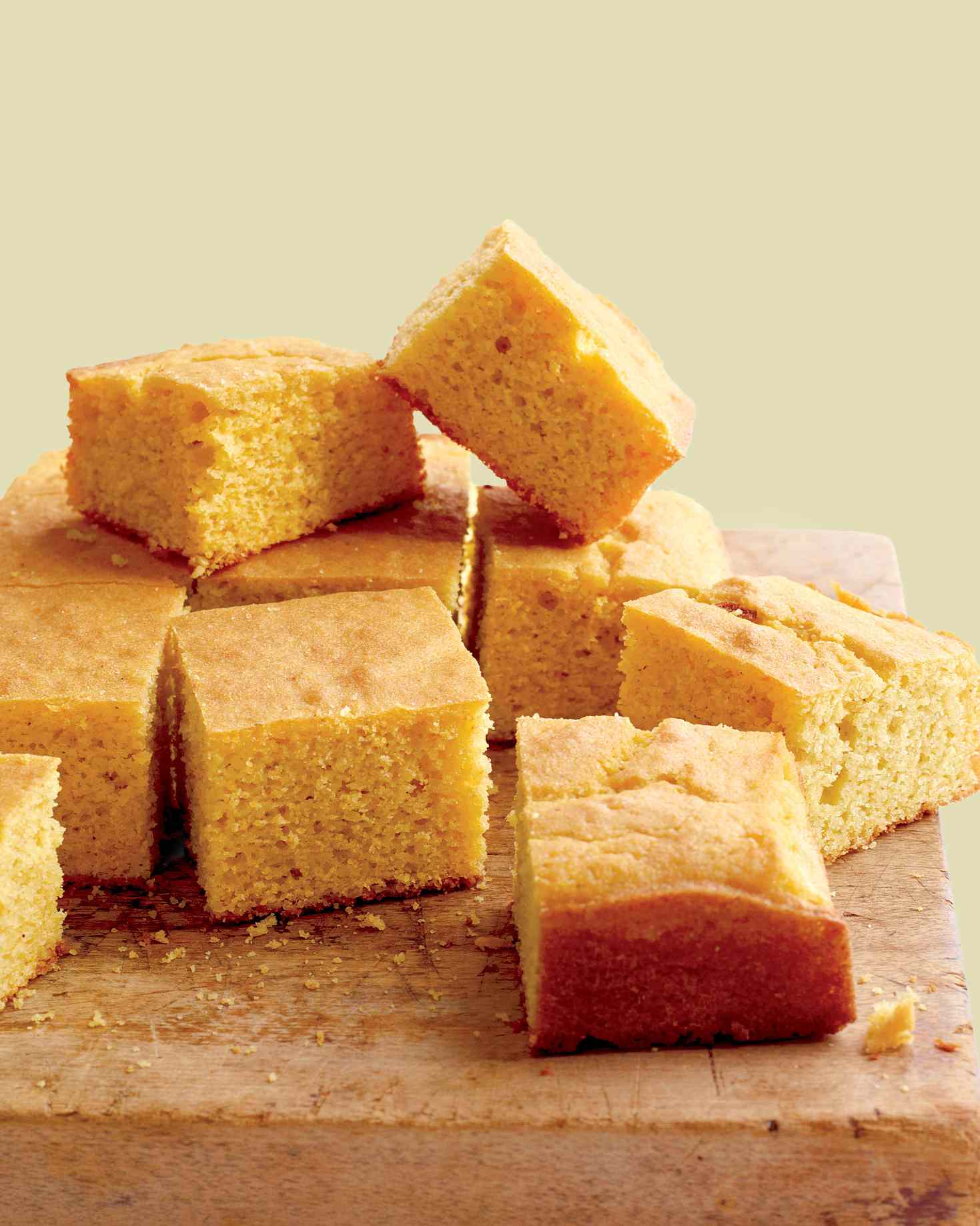 Classic Cornbread on wood cutting board