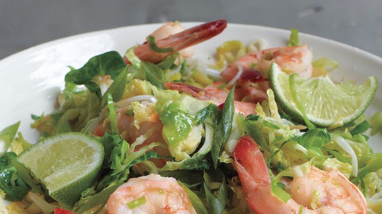 spicy shrimp and brussels sprouts
