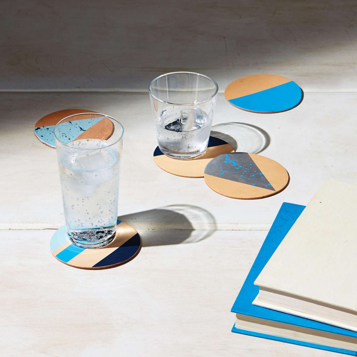 leather painted coasters