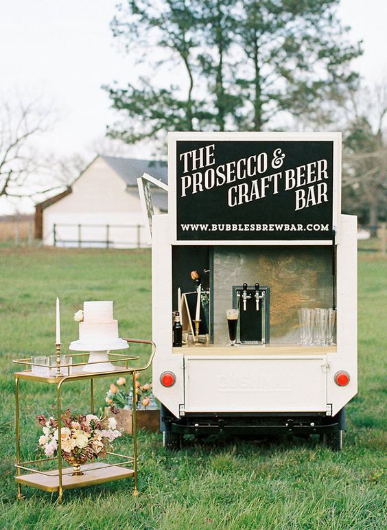 prosecco and craft beer bar truck