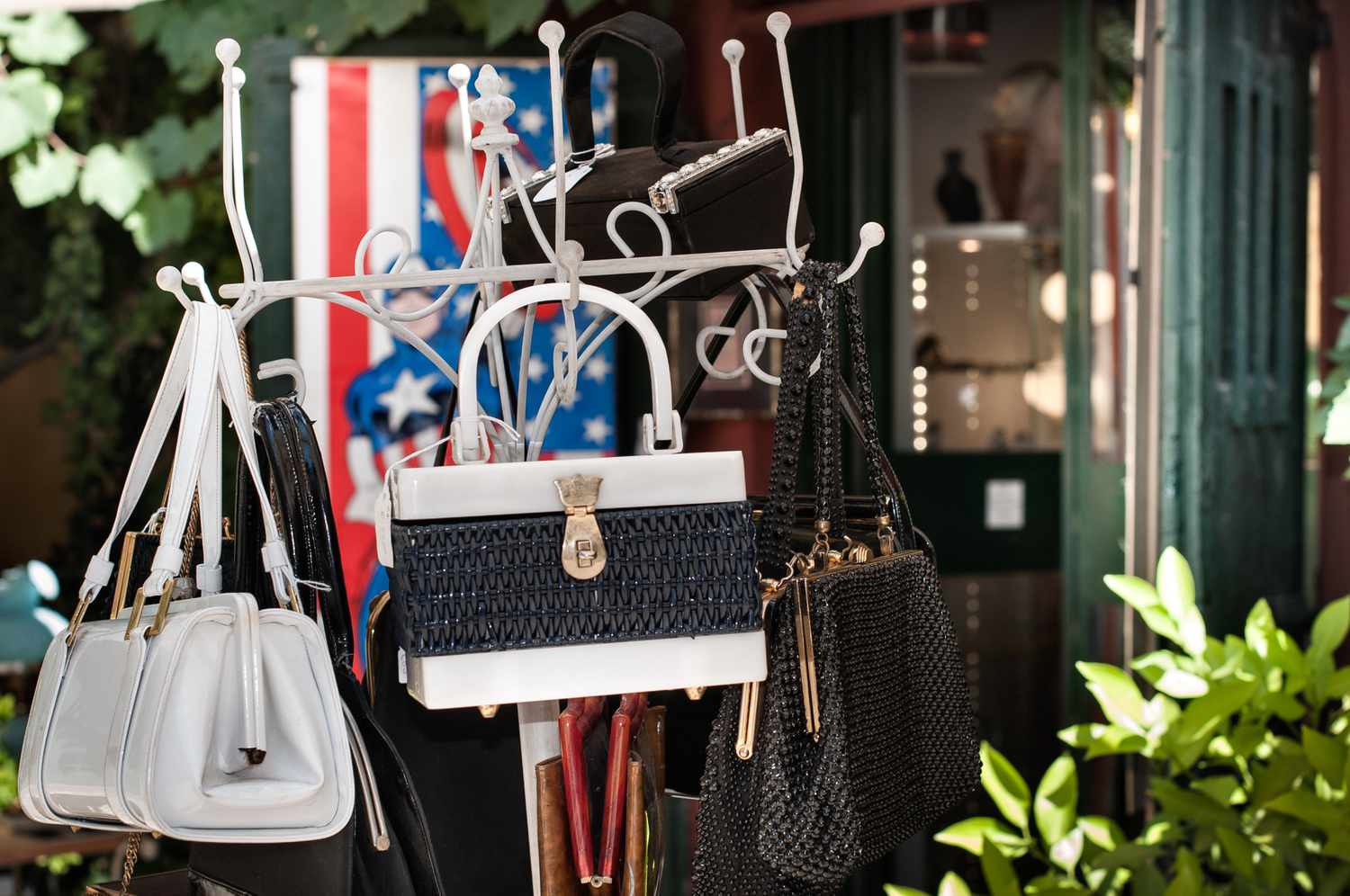 Handbags at thrift shop