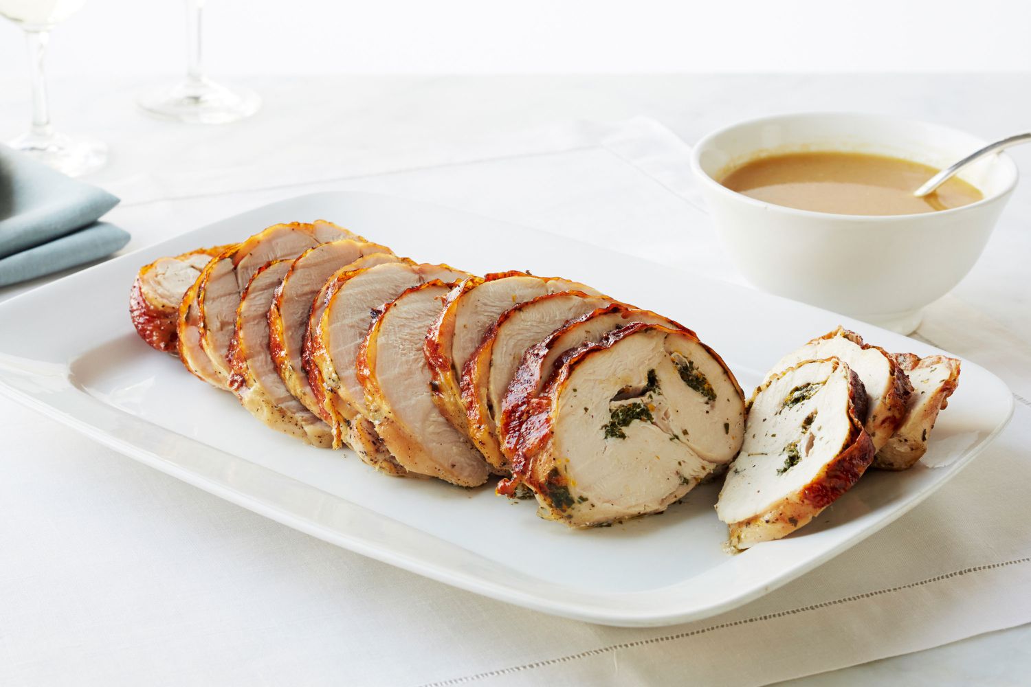 Roasted rolled turkey breast with herbs