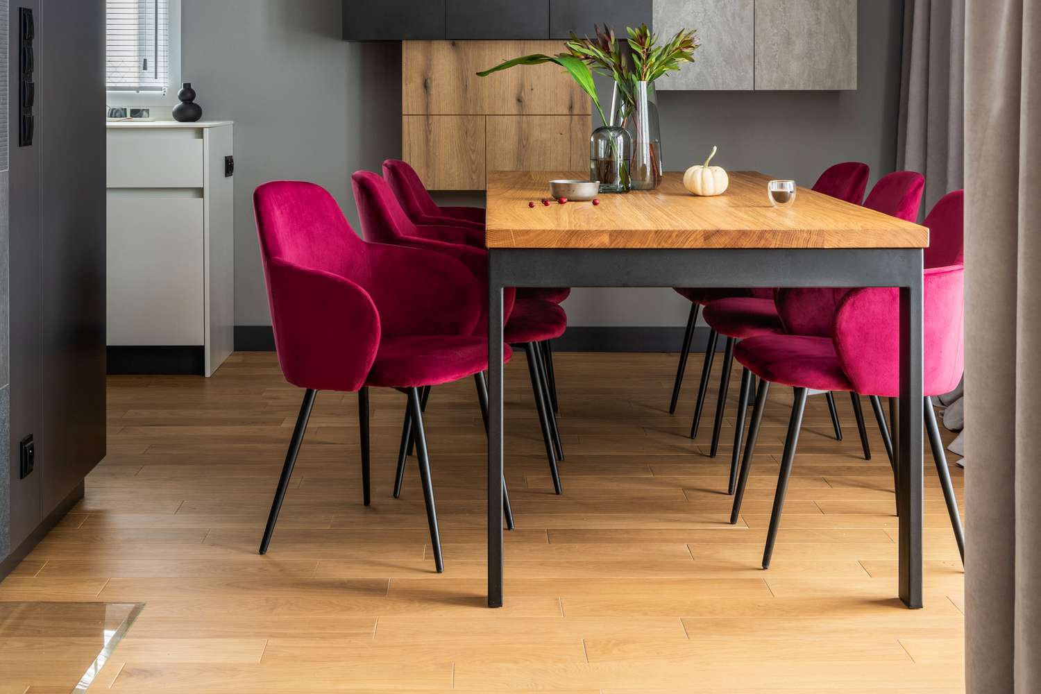 Kitchen with Vinyl wood flooring