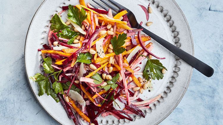 raw beet celery root salad
