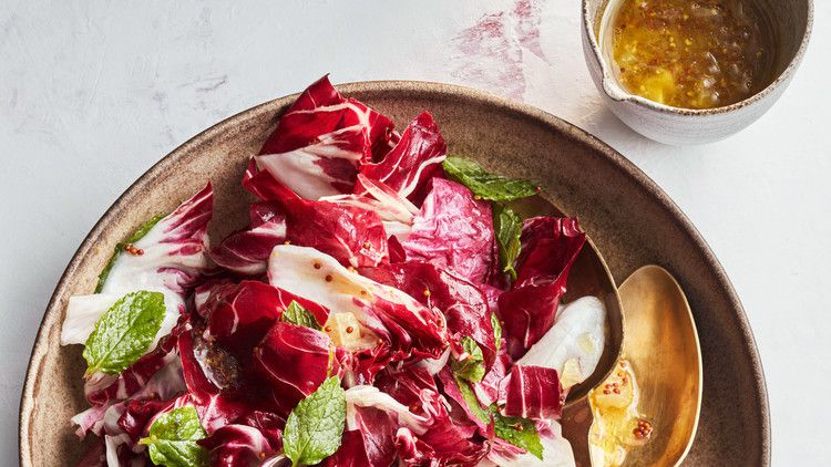 Radicchio Salad With Chopped-Lemon Dressing with spoons