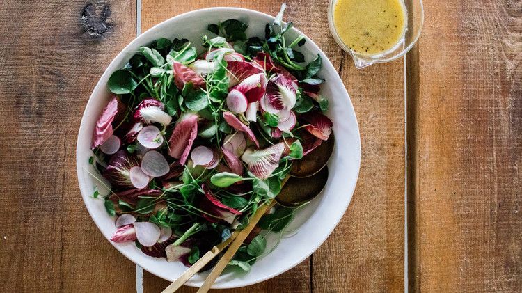 watercress radicchio and radish salad