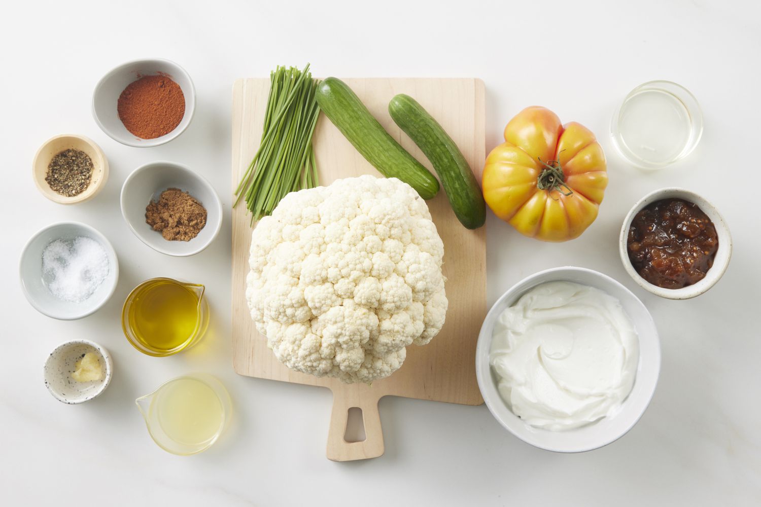 Grilled Cauliflower with Spiced Yogurt Sauce