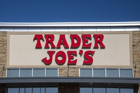 The Trader Joes logo on the exterior of a store building