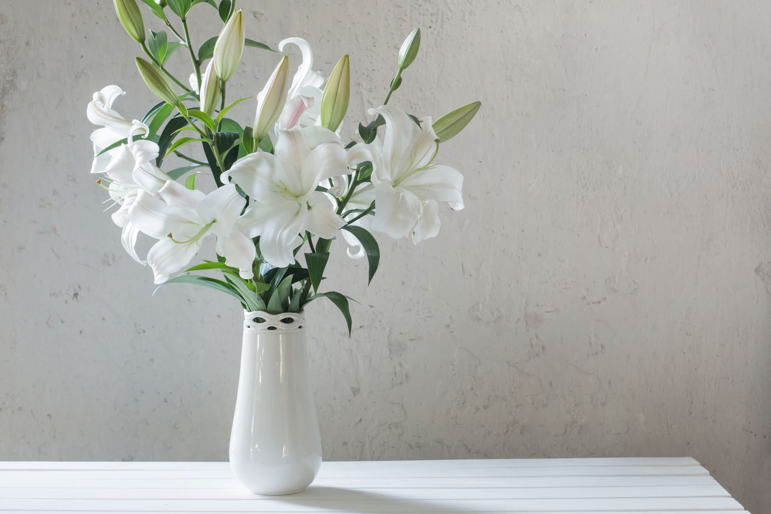 lilies in vase
