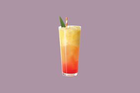 sunrise mocktail with striped straw
