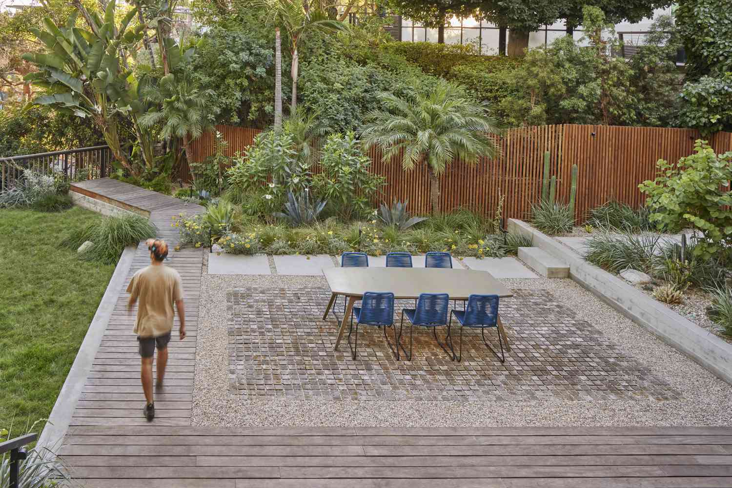 Textured concrete patio