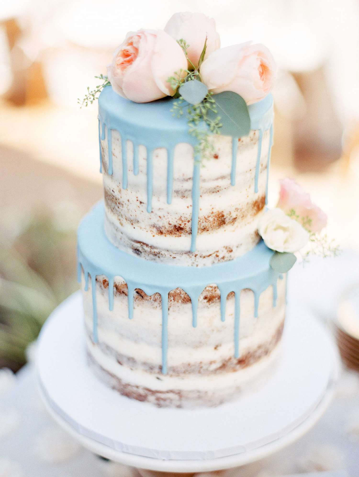 blue drip cake
