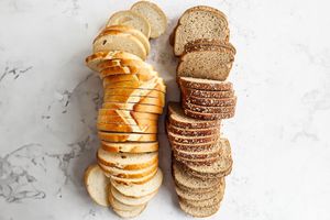 Sliced loaves of bread