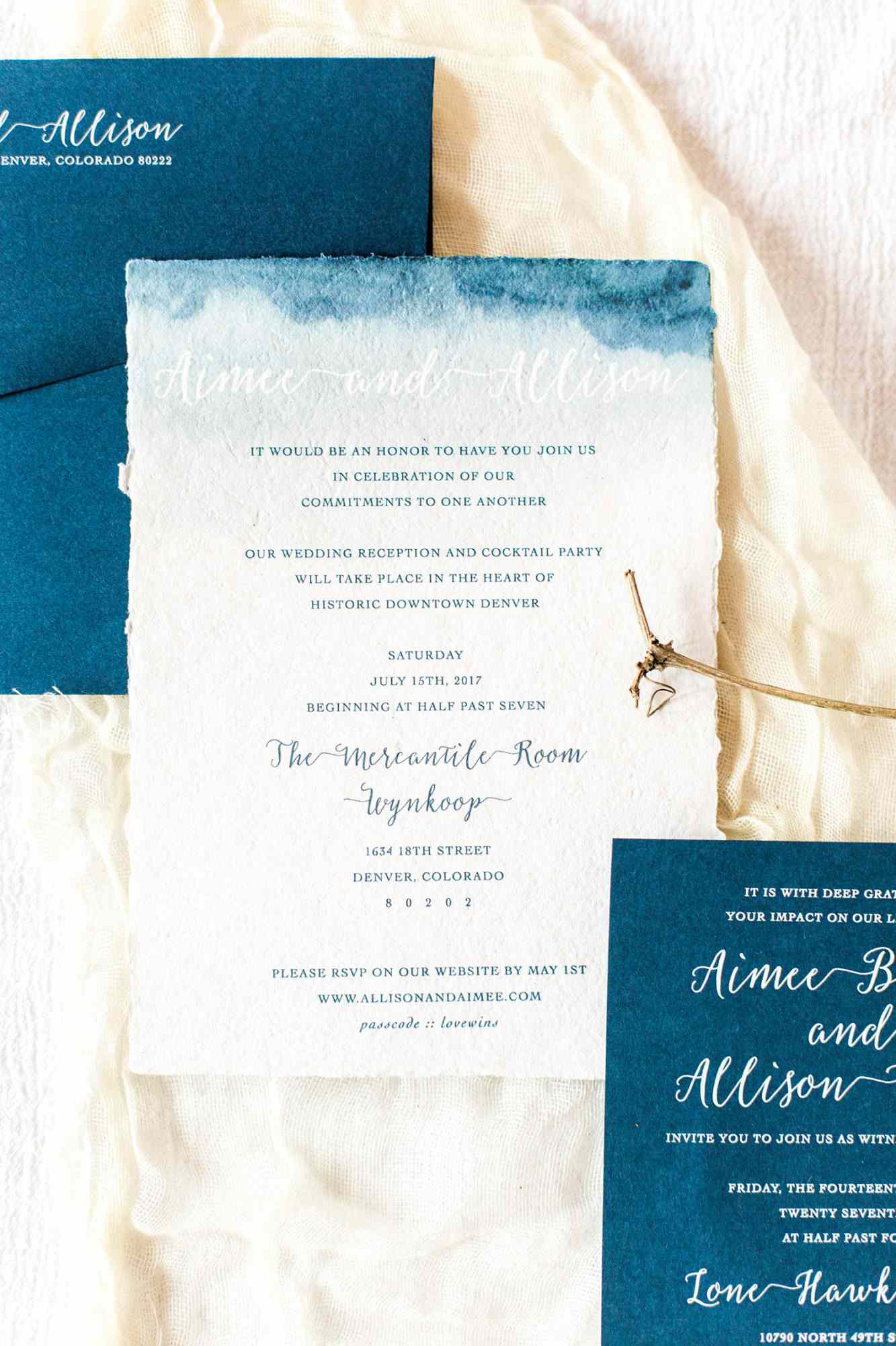 allison aimee wedding watercolor stationery