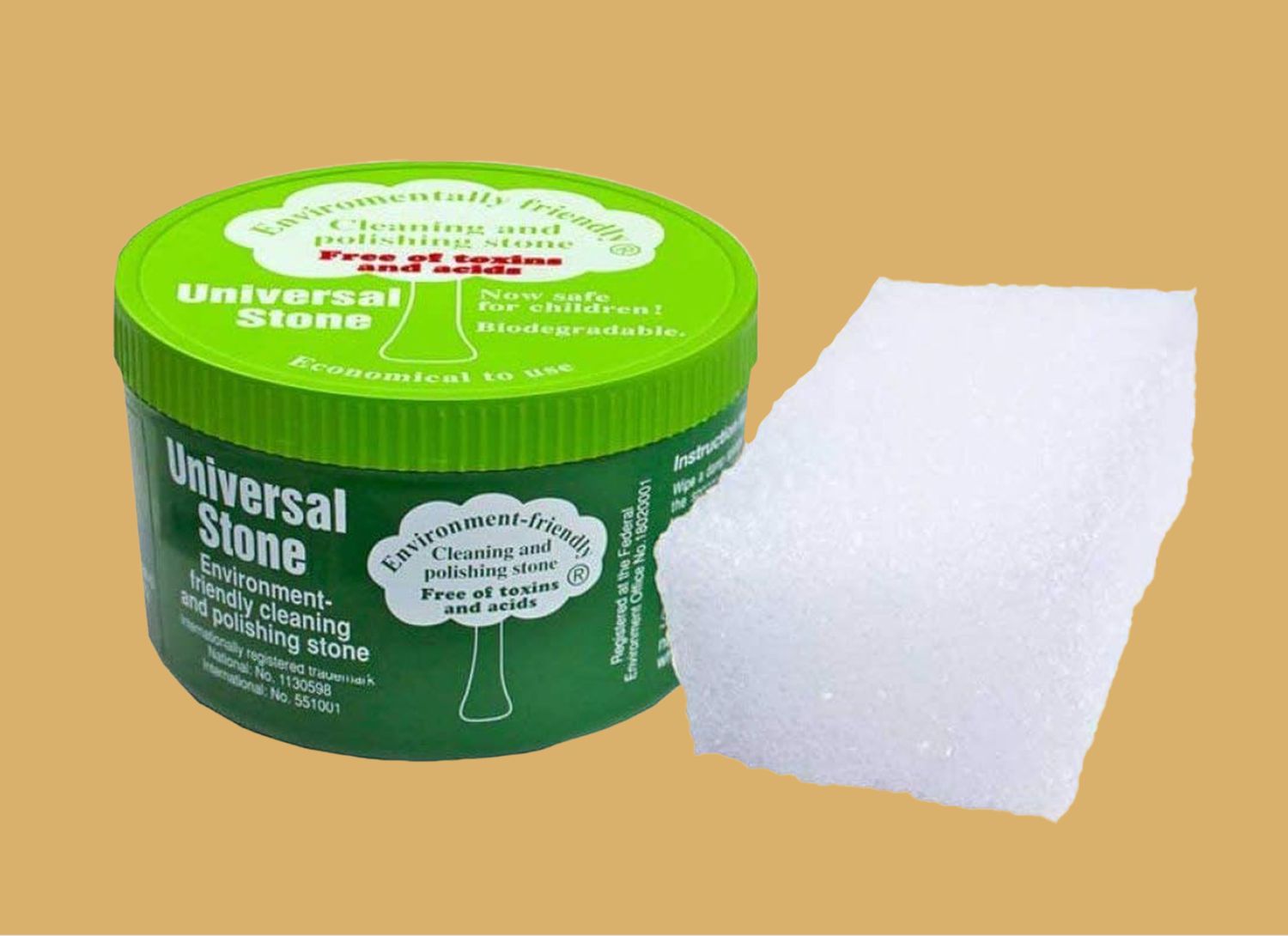 Universal Stone all-purpose stone cleaner on a yellow background