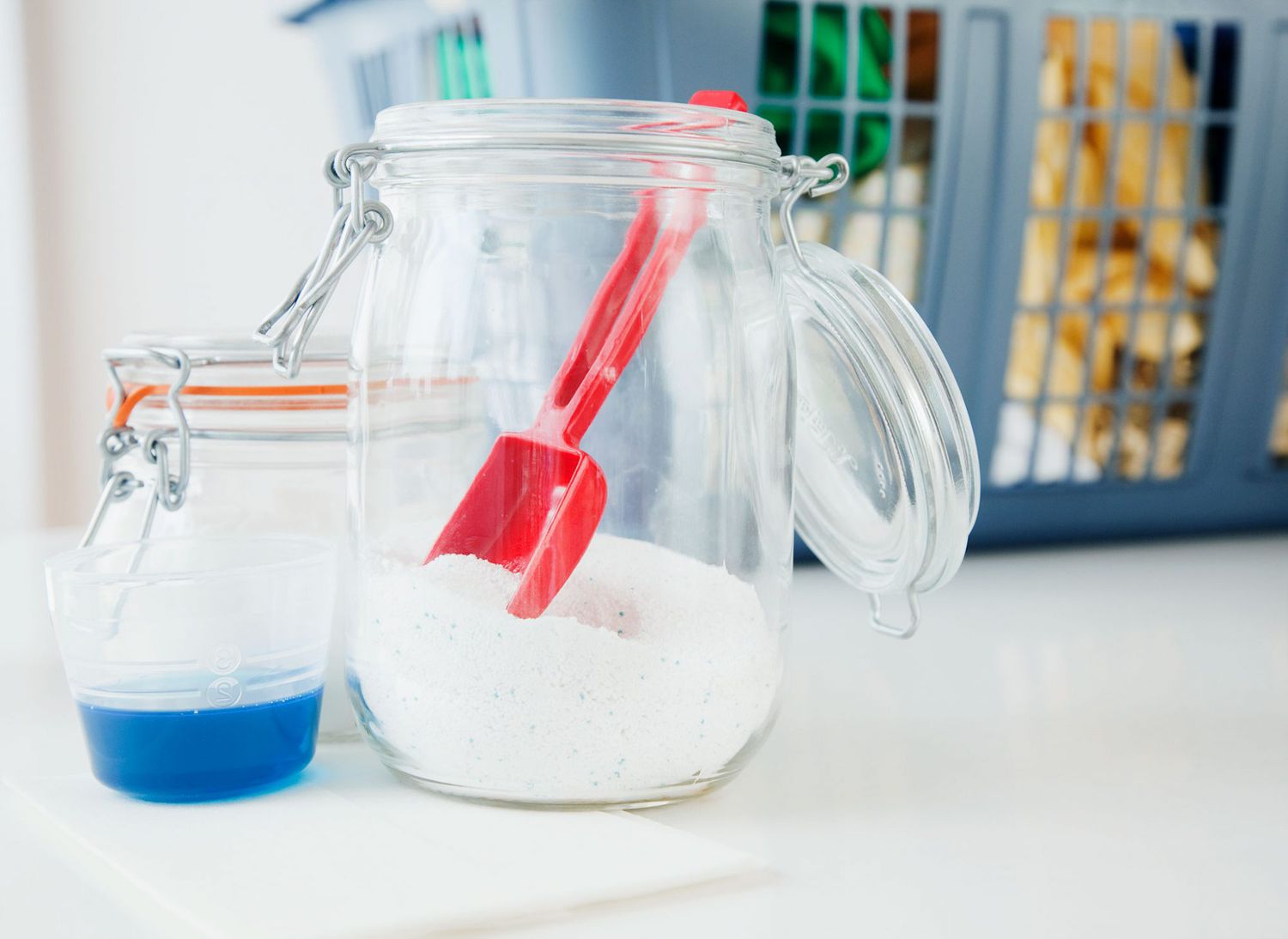 laundry detergent in mason jar