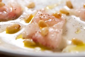 porgy crudo with pine nuts