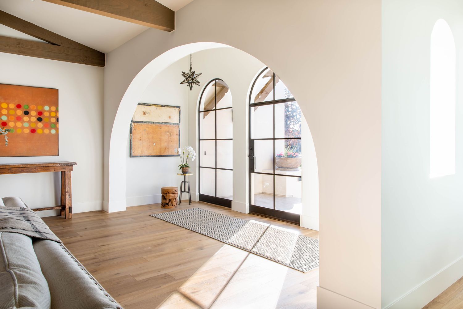 Modern hallways with statement lighting