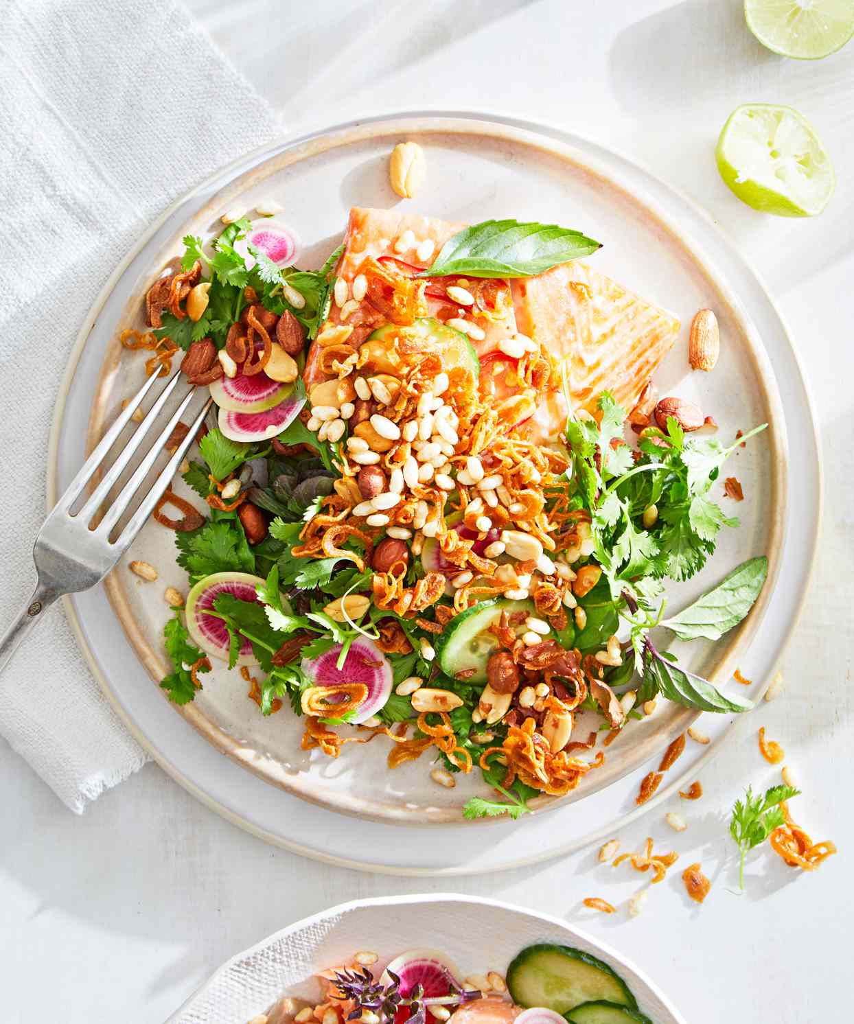 crunchy salmon salad cucumber radish