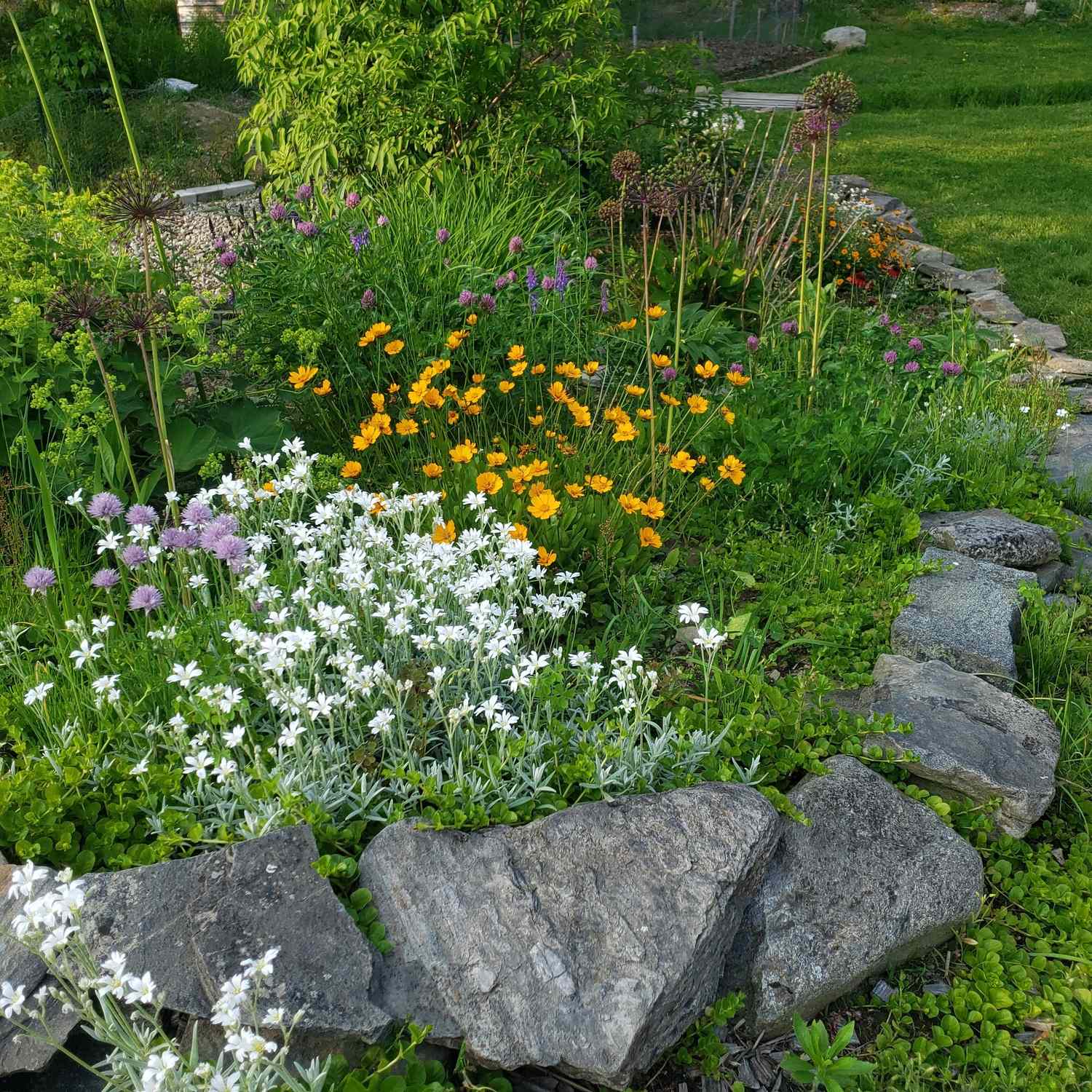 Rock garden bed