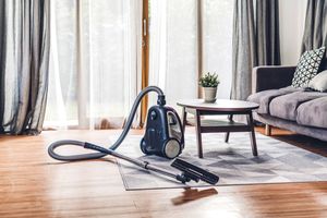 Vacuum cleaner in living room