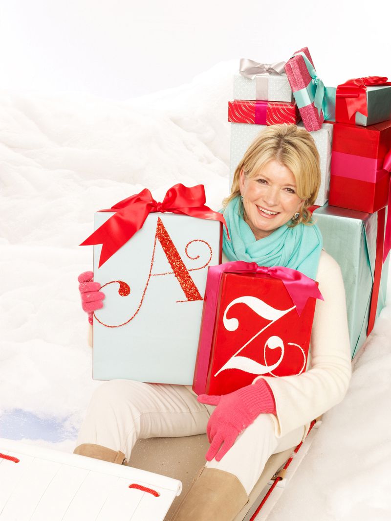 martha with presents on sled