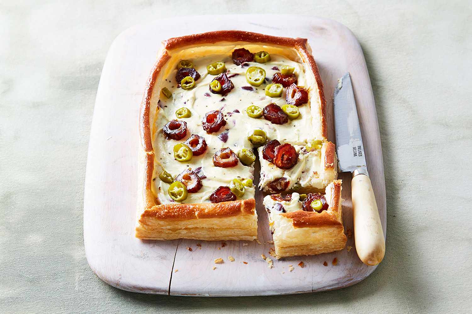 Date Olive Goat Cheese Tart