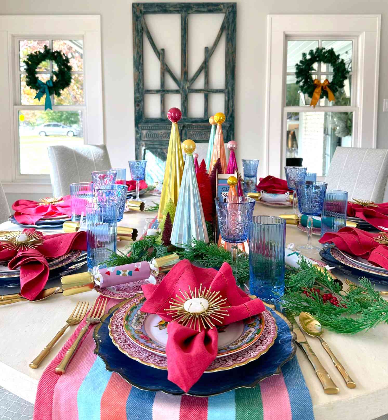 glass christmas trees decor