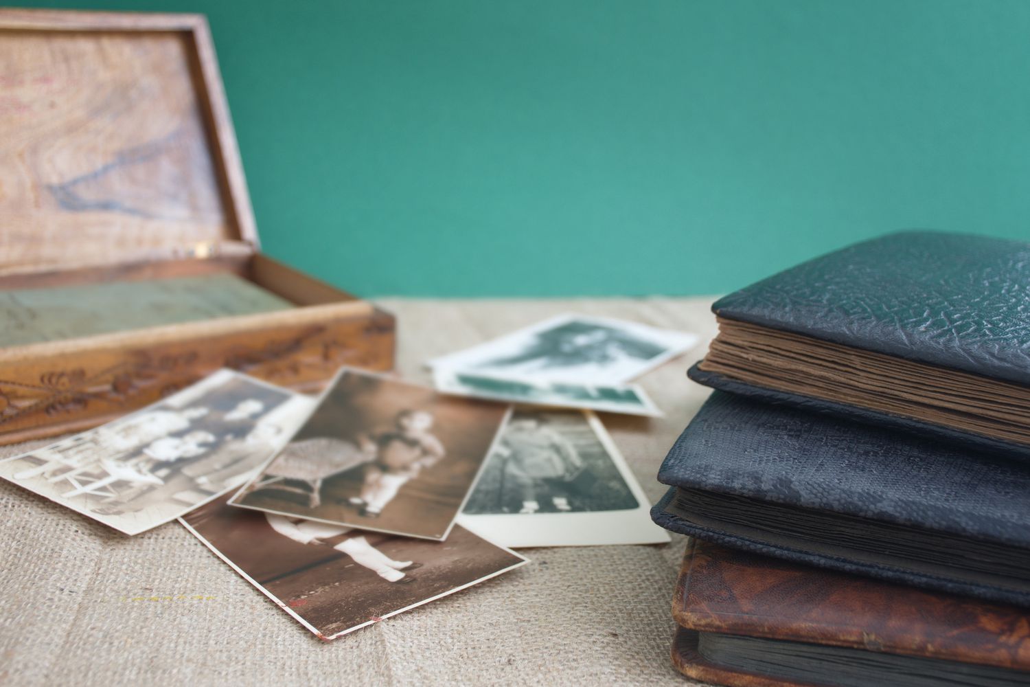 photo albums with vintage photographs