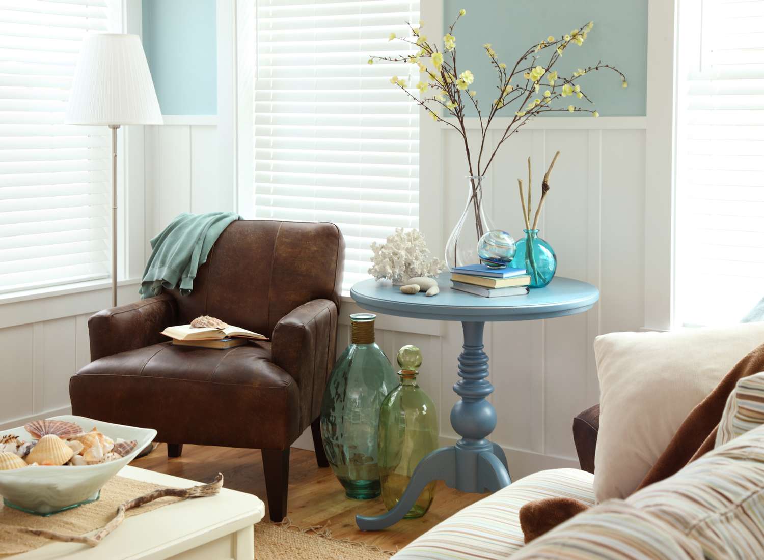 beach themed decor living room space