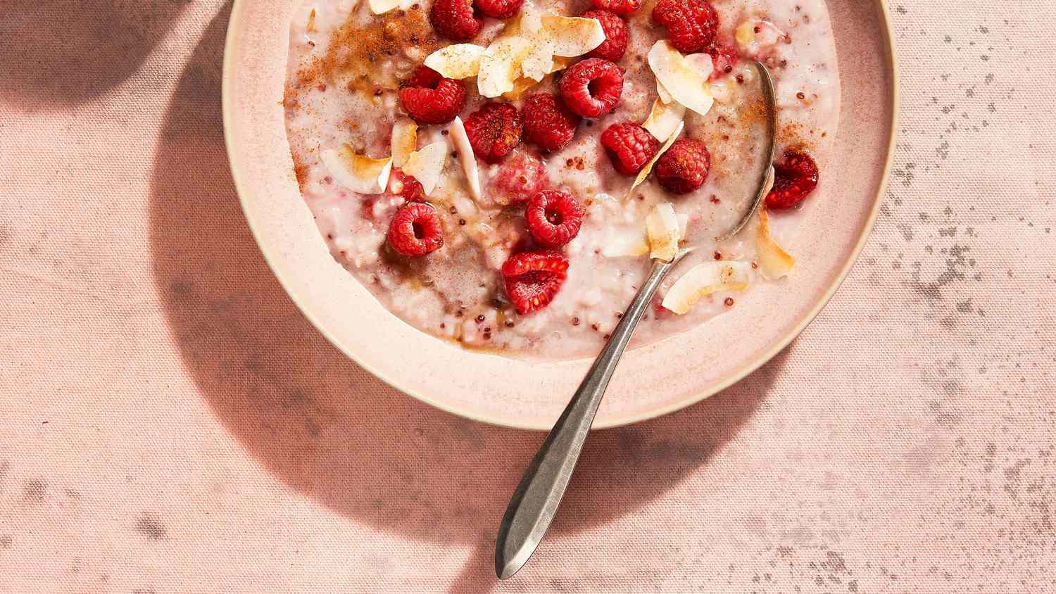 coconut raspberry breakfast pudding