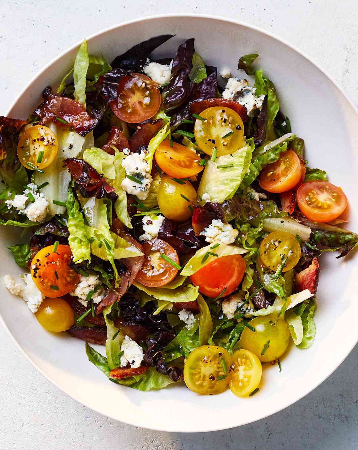 chopped salad with bleu cheese vinaigrette