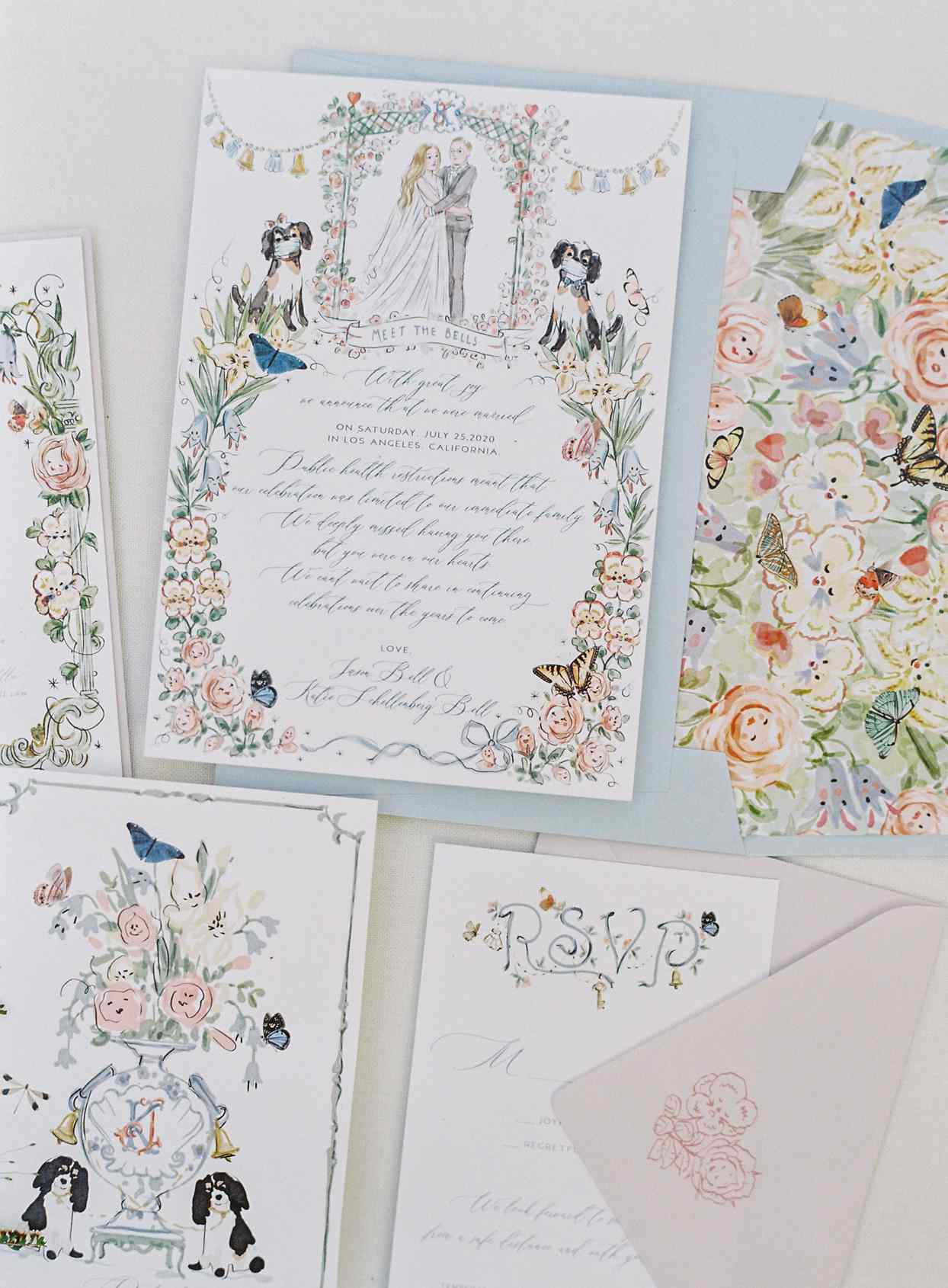 floral design wedding invites