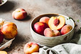 Peaches in a bowl