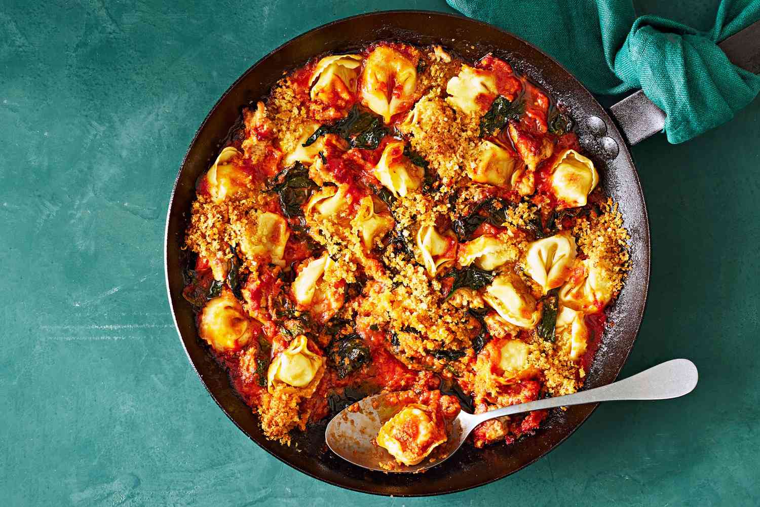 creamy baked spinach tortellini