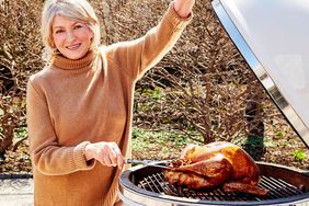 Martha cooking Thanksgiving turkey