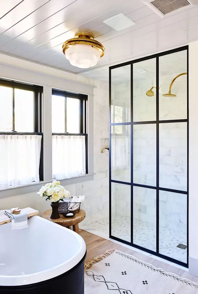 statement lighting small bathroom idea