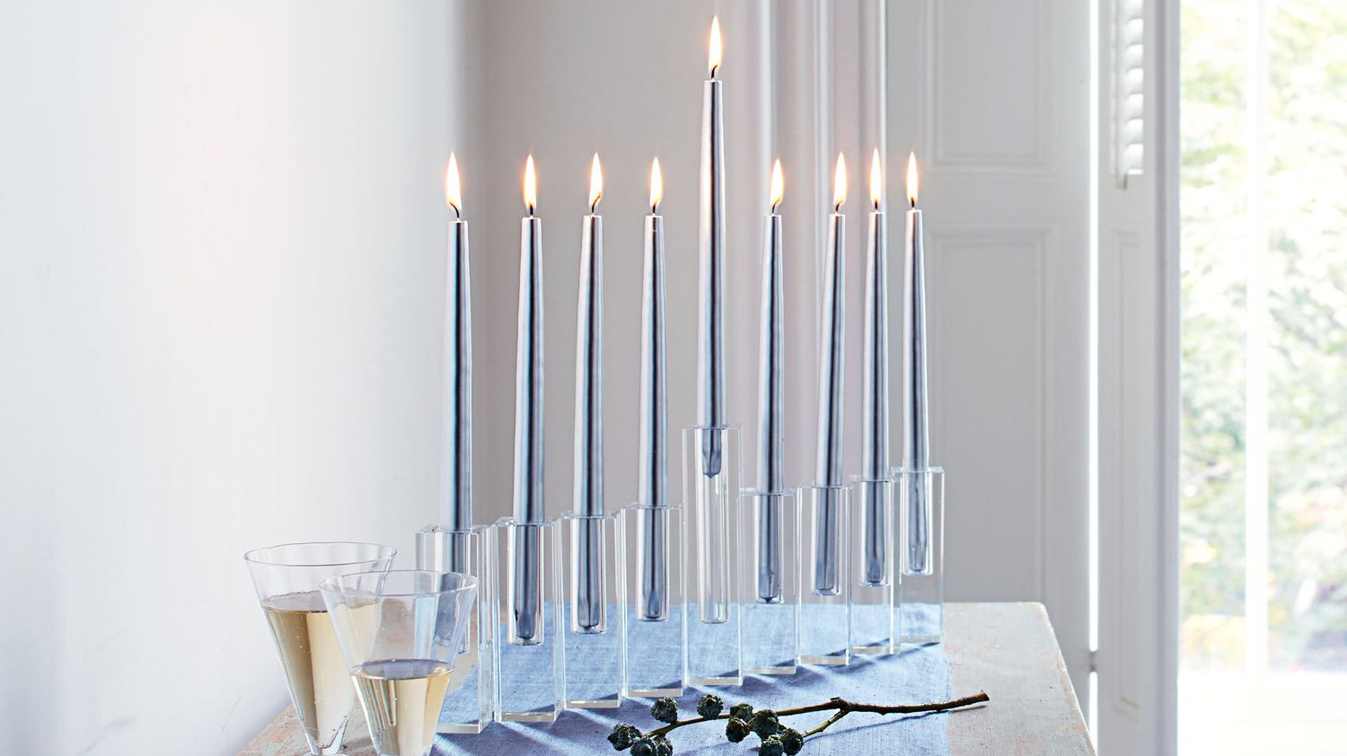 glass menorah