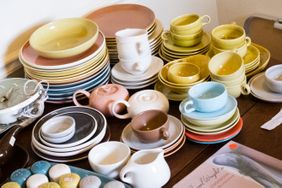 a collection of antique Russel Wright pottery