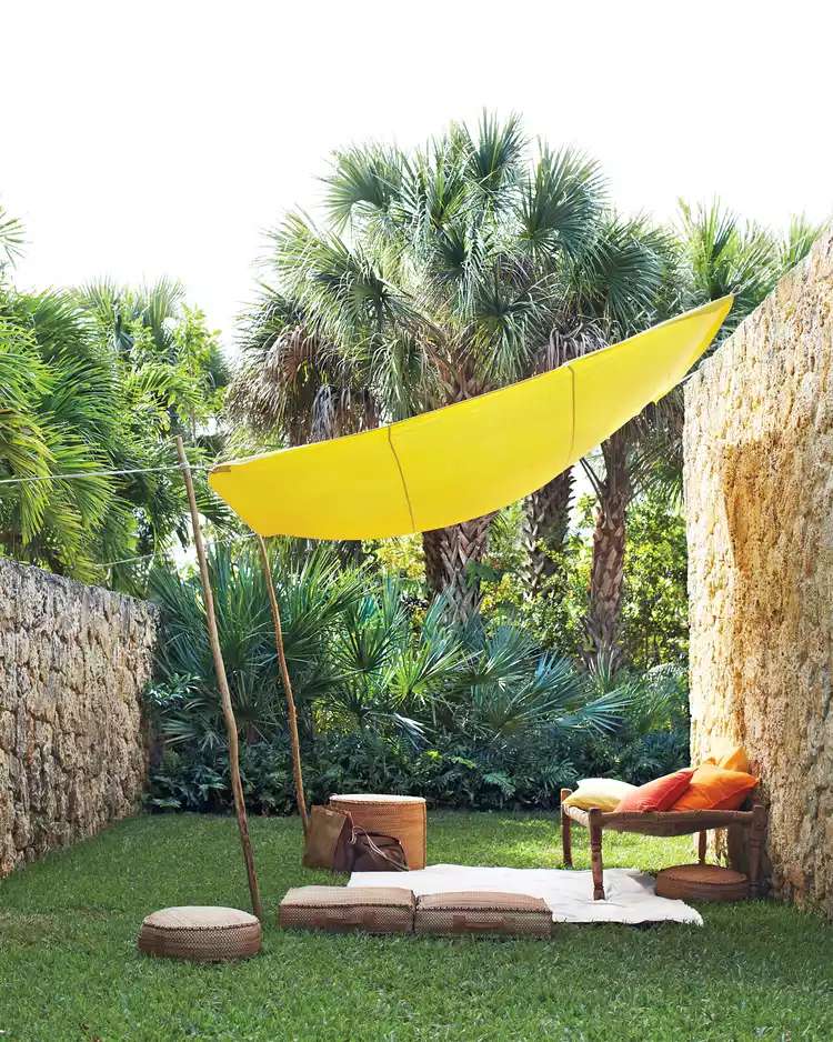 bright sun shade backyard